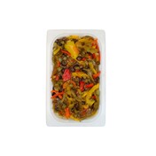 Rauwkost van paprika en zwarte olijven  232x176